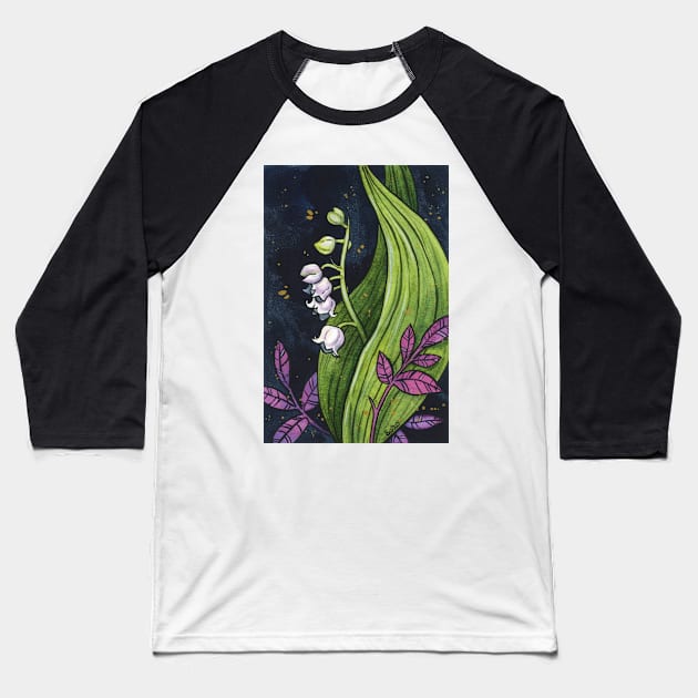 Lily of the valley - full painting Baseball T-Shirt by Ellen Wilberg